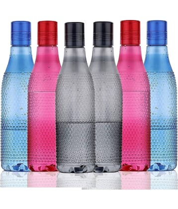 2Mech 2Mech Plastic Bubble design water bottle set of 5 Multicolour Plastic Fridge Water Bottle 1000 mL ( 6 )