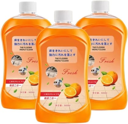 ELHAE Multipurpose Japanese Floor & Surface Cleaner Liquid | Long-Lasting Fresh Orange Fragrance | Effective Stain Removal & Deep Cleaning for Home, Tiles, Marble, Kitchen & More (1500Ml)