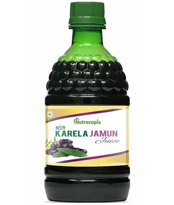 NUTROCOPIA Neem Karela Jamun Juice for Diabetes - 400 ml, Ayurvedic Diabetic Care Juice, Helps Maintain Healthy Sugar Levels, Immunity Booster Juice for Skin Care & Natural Detox