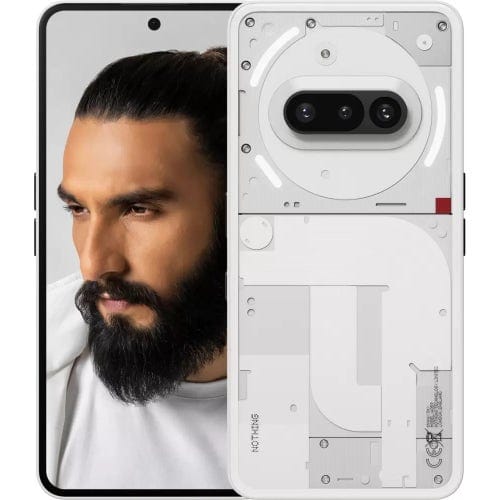 Nothing Phone (3A) 5G Smart Phone- White (8GB RAM, 128GB Storage), 17.2 cm (6.77 inch) Full HD+ Display, 50MP (Main) + 50MP (2X Tele Photo) + 8MP (Ultra-Wide)Camera, 5000 mAh Battery