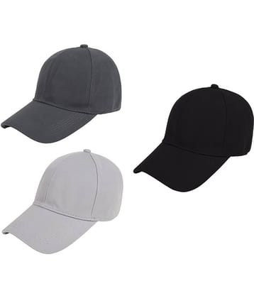 Zacharias - Multi Color Cotton Blend Men's Cap ( Pack of 3 )