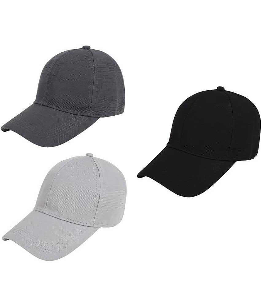 Zacharias - Multi Color Cotton Blend Men's Cap ( Pack of 3 )