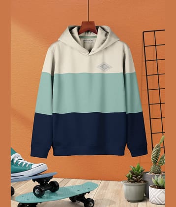 HELLCAT Trendy Printed Cotton Blend Hoodie Sweatshirt for Boys_Sea Green
