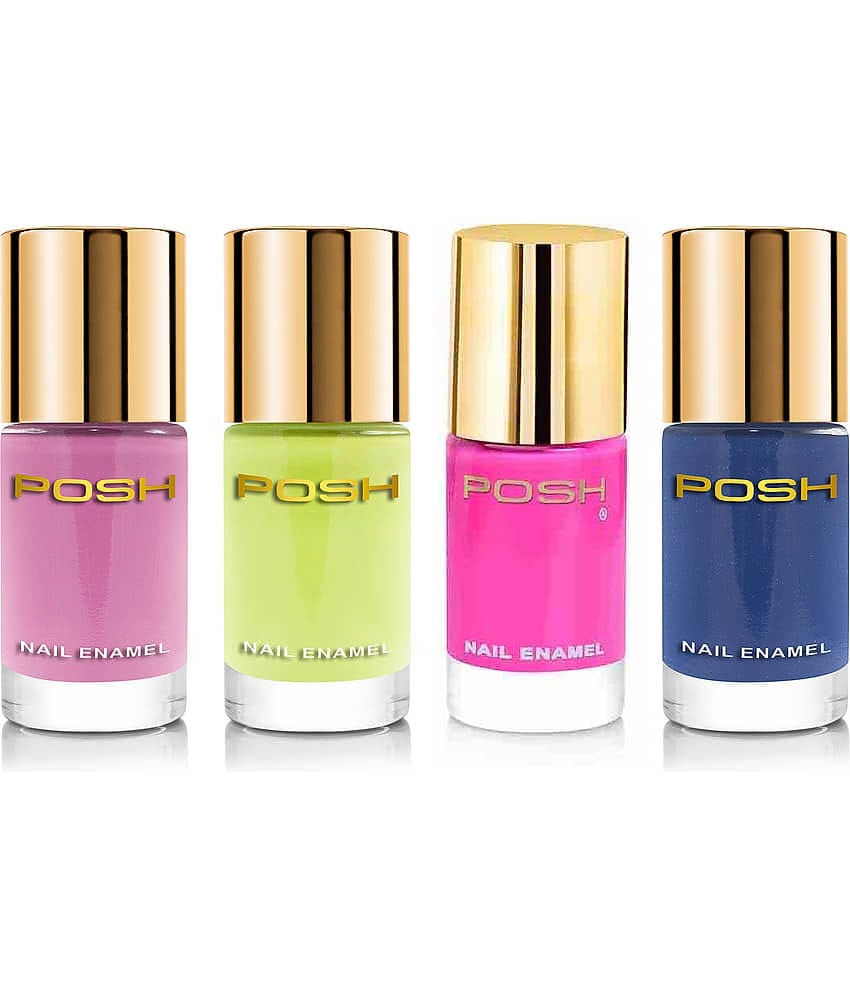 Posh Nail Polish multicolor Multi Glossy Pack of 4 9 mL