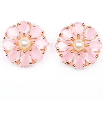 Jewels Corner - Pink Stud Earrings ( Pack of 1 )