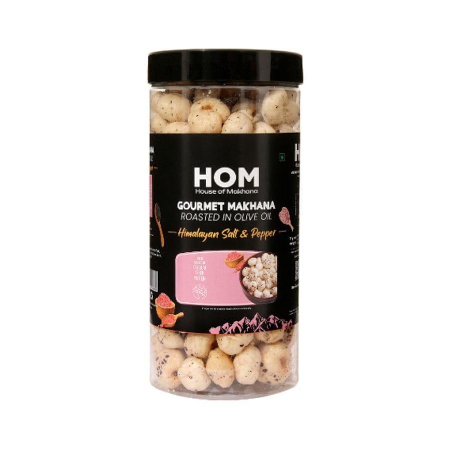 GOURMET MAKHANA ROASTED IN OLIVE OIL - HIMALAYAN SALT & PEPPER - 65 gm