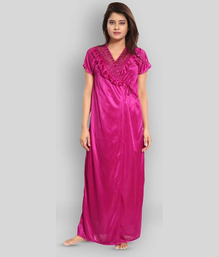 Reposey - Purple Satin Women's Nightwear Nighty & Night Gowns ( Pack of 1 )