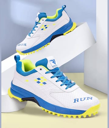 RUN SEVEN Blue Cricket Shoes