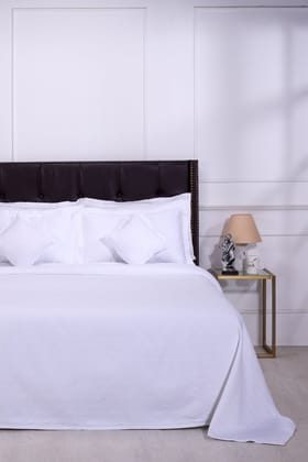 Ring Cotton White Cotton Bedcover Set of 5-California King : 108 x 108 in / White / White