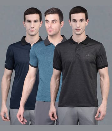 Force NXT Multi Polyester Regular Fit Men's Sports Polo T-Shirt ( Pack of 3 )