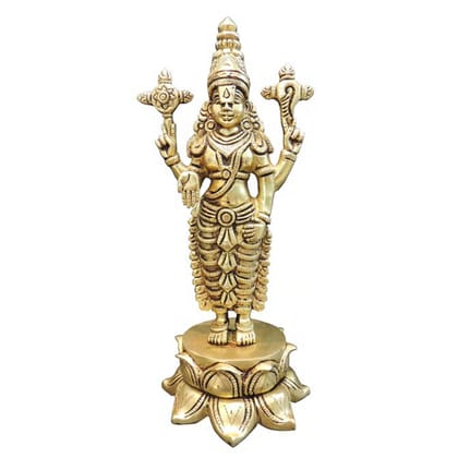 Handmade Brass Tirupati Balaji God Idol | Mandir Decor Statue, Height : 10 Inch (BSMAS1770 D)
