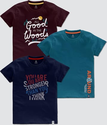 CODEZ Pack of 1 Boys Cotton Blend T-Shirt ( Multi Color )