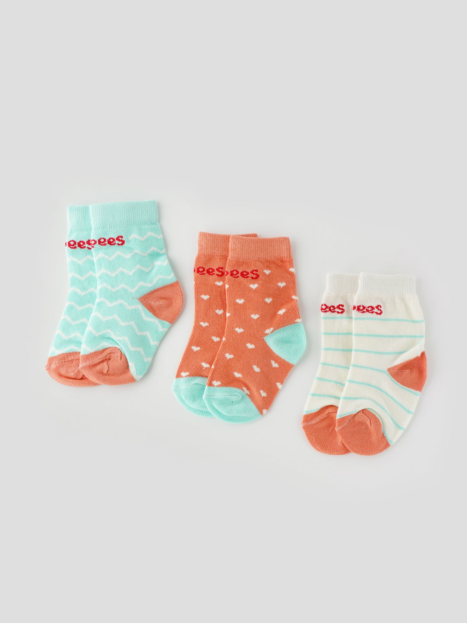 Trendy & Comfy Socks for Girls -  Pack of 3-6-12 M