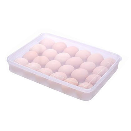 24 Grids Plastic Egg Box Container Holder Tray for Fridge with Lid for 2 Dozen Egg Tray
