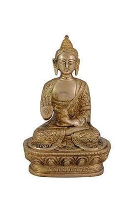 Arihant Craft� Ethnic Decor Lord Buddha Idol Hand Work Showpiece � 17.5 cm (Brass, Gold) Arihant Craft� Ethnic Decor Lord Buddha Idol Hand Work Showpiece � 17.5 cm (Brass, Gold)