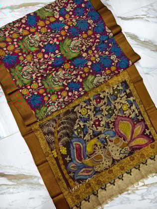 Kalahasti Kalamkari on Bangalore Style 12-Bangalore Silk