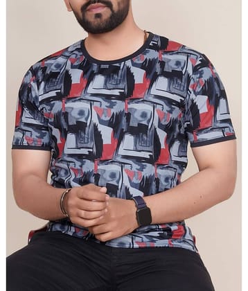 happy khajana Polyester Regular Fit Printed Half Sleeves Men's T-Shirt - Black ( Pack of 1 )