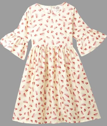 Cub Mcpaws Cotton Blend Frock For Girls ( Pack of 1 , Yellow )