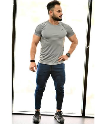 Fuaark - Light Grey Polyester Slim Fit Men's Sports T-Shirt ( Pack of 1 )