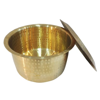 Brass Bhagona With Lid 10.5 Liter | Extra Large Brass Utensil, Height : 7.2 Inch (ZMAS637 K)