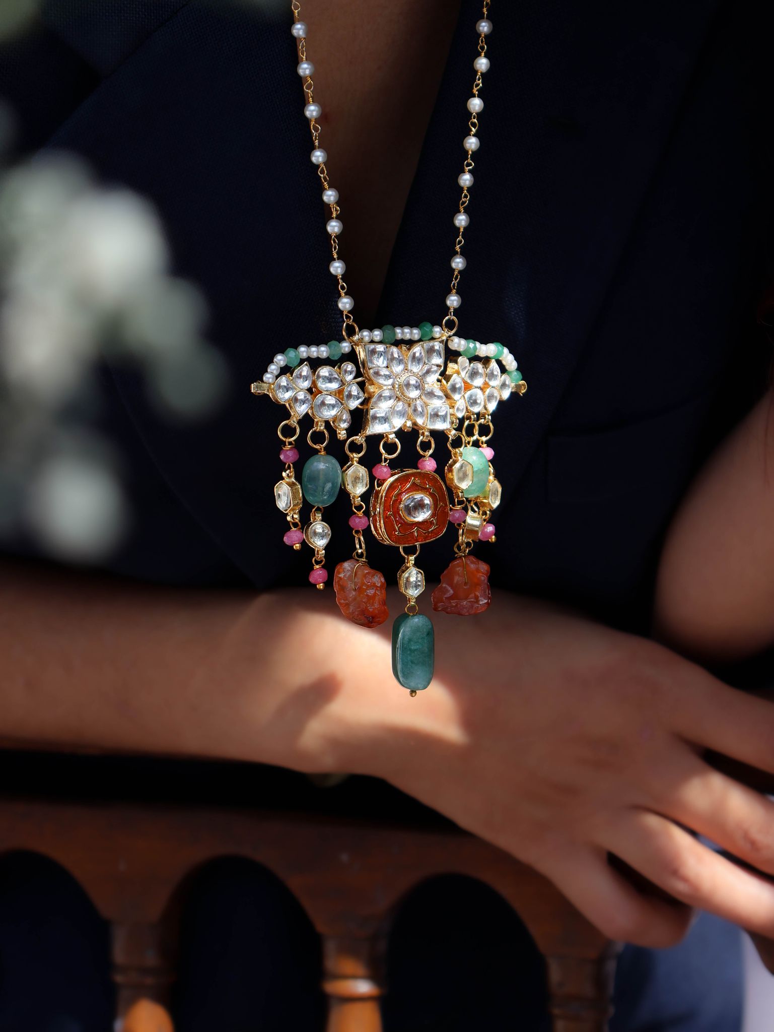 Sahal Multicolored Pendant Necklace-Multicolored