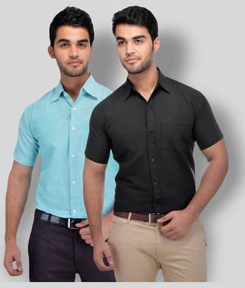 DESHBANDHU DBK - Multicolor Cotton Regular Fit Men's Formal Shirt (Pack of 2)