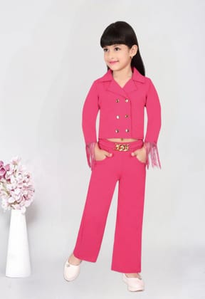 Girl's Hot Pink Co-Ord Set [GCS-9967] (4-12Years)-5-6Y (Size - 26) / Hot Pink / Imported