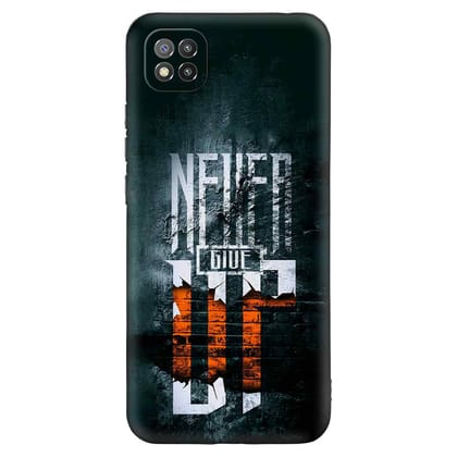 Never Give Up POCO C3 Premium Embossed Mobile cover