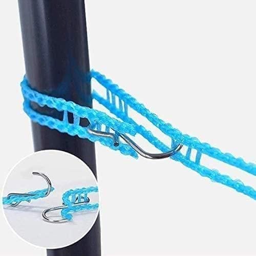 Durable Blue Clothesline Rope with Hook for Hanging Clothes Pack of 2