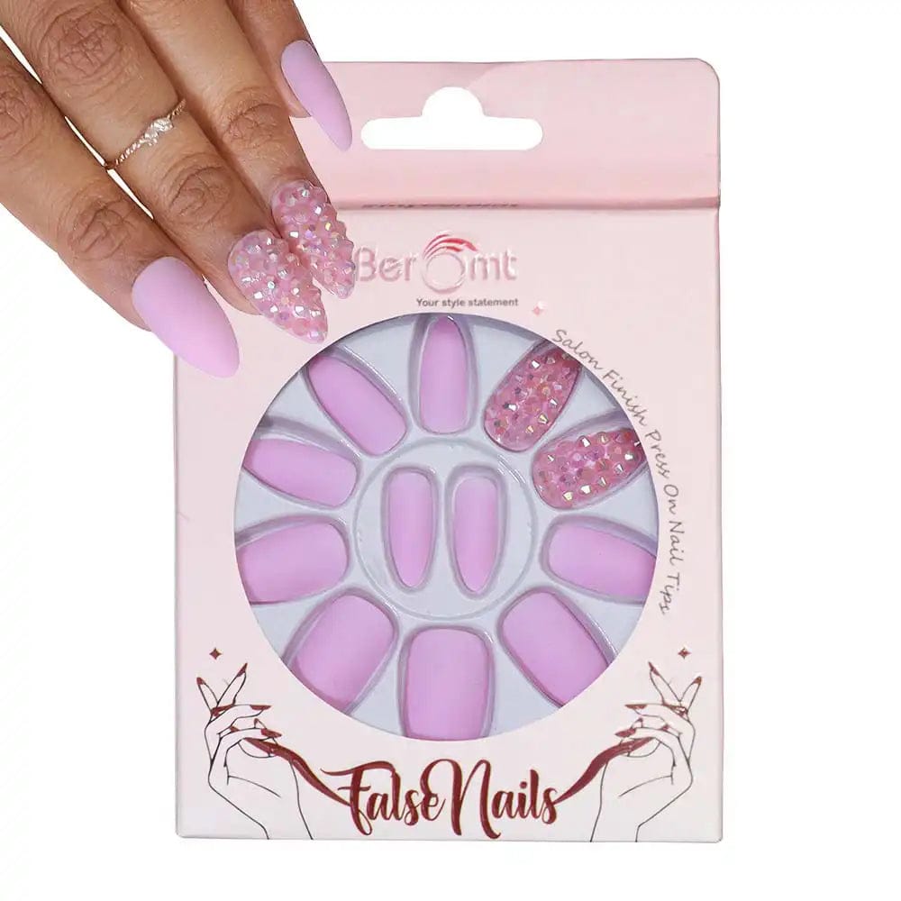 BRIDAL RHINESTONE NAILS -1 (NAIL KIT INCLUDED)-Baby Pink