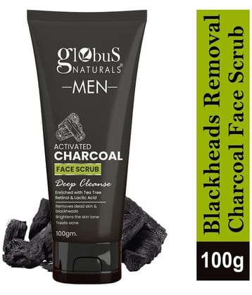 Globus Naturals Activated Charcoal Face Scrub for Men, 100gm