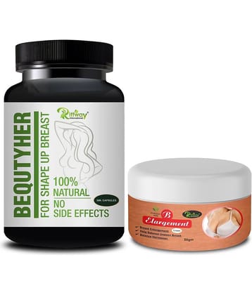 Beauty Her Capsules & B Increasing Ayurvedic Cream For Women (Fuller Brest,Improve overall breast health) Organic Nipple Cream & Capsules, Helps To Increase Your Breast Size, Helps To Enlarge Your Breast Size 100% Ayurvedic