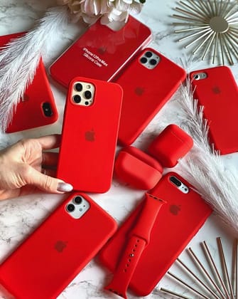 Red Liquid Silicone Premium Back Cover By iSeriesHub Compatible for iPhone-iPhone 15 Pro Max