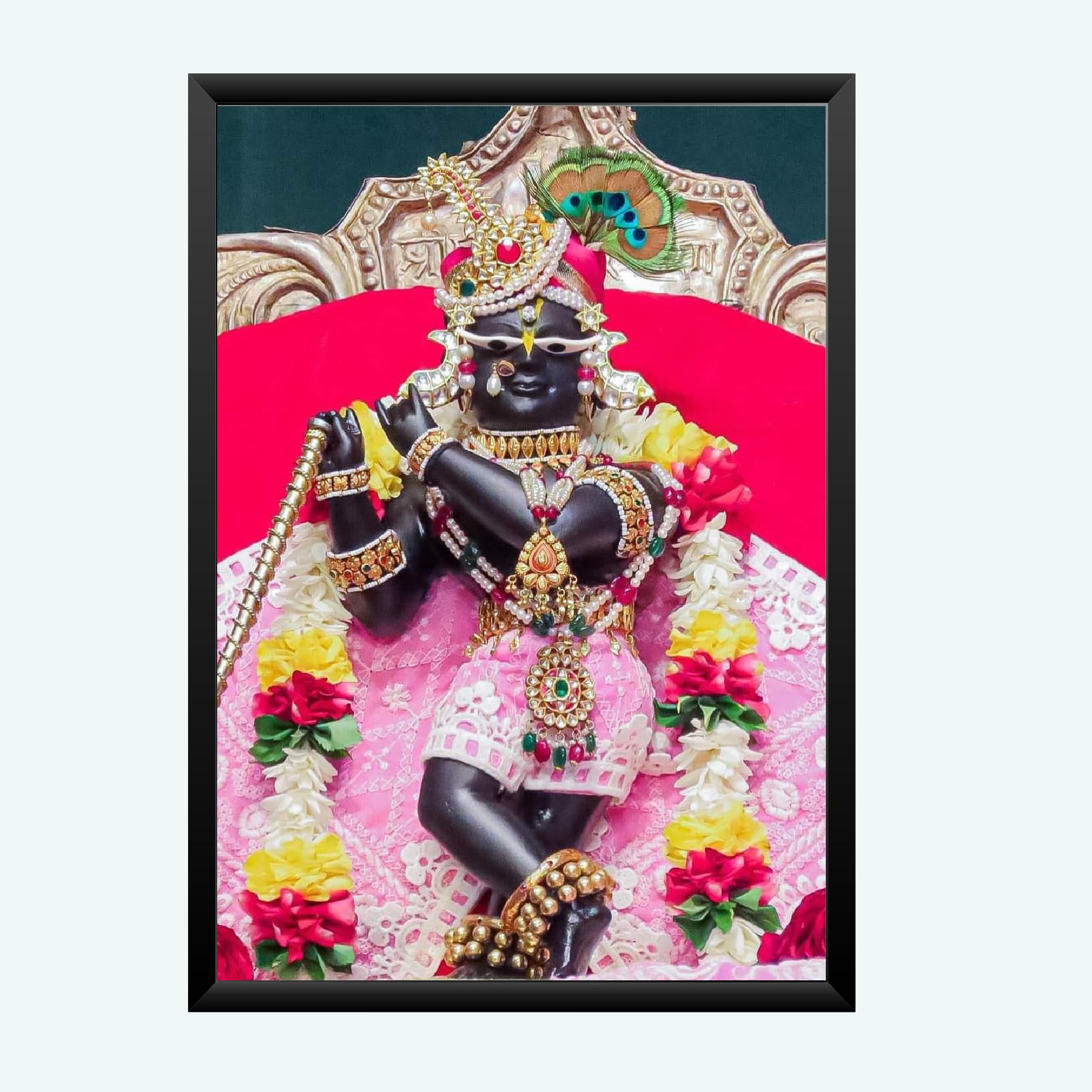 NOKKES Radha Raman ji Vrindavan Radha Raman Thakur Ji Photo Frames Religious Photo frame 5X7 Inch Photo Frame_QWW54