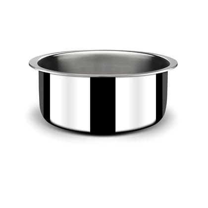 Stahl Triply Stainless Steel Artisan Tope with Lid (Size - 14cm/1ltr) by Mahavir Home Store