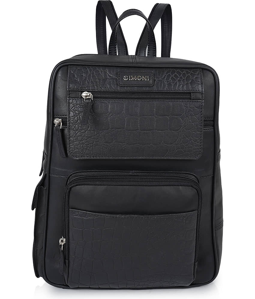 CIMONI Backpack Pure Leather Set of 1 ( Brown )