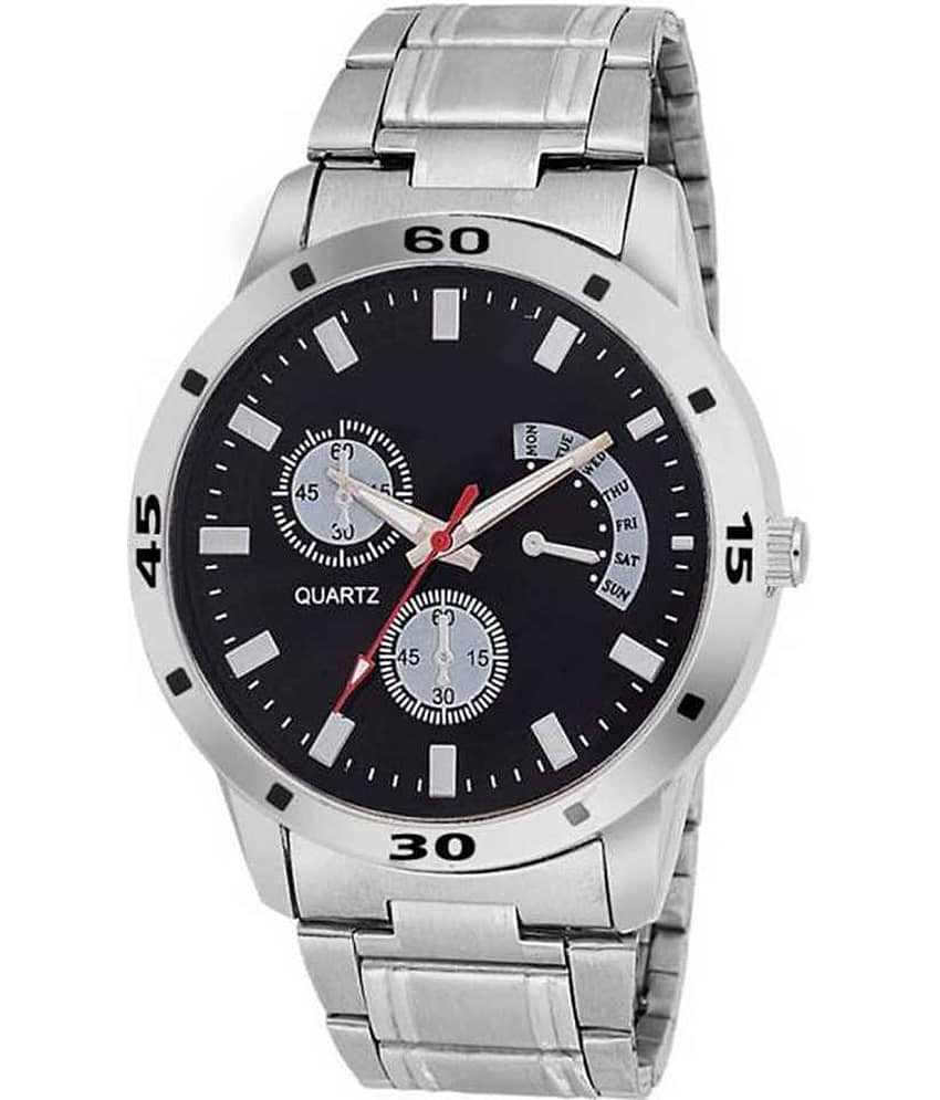Shivark Silver Metal Analog Men's Watch