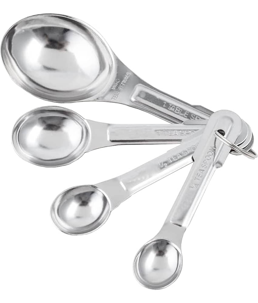 OC9 Silver Stainless Steel 1 Measuring Spoon ( Set of 4 )