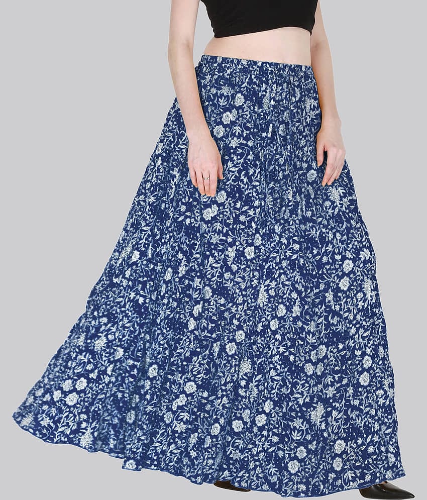 Sttoffa Blue Cotton Women's Broomstick Skirt ( Pack of 1 )