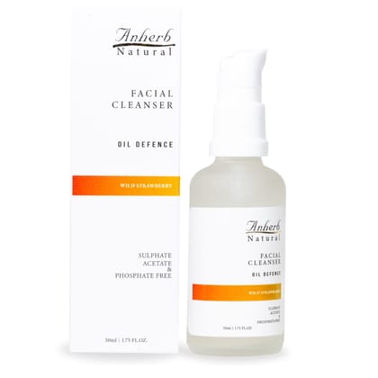 Anherb Natural Oil Defence, Gel based Facial Cleanser, Wild Strawberry's Antibacterial properties - 50ml Anherb Natural Oil Defence, Gel based Facial Cleanser, Wild Strawberry's Antibacterial properties - 50ml