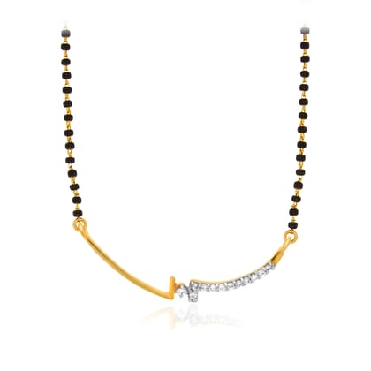 Senco Gold Dual Magical Sheen Diamond Mangalsutra (1 gram / 0.17 Ct / HI-SI / 18K Yellow Gold)