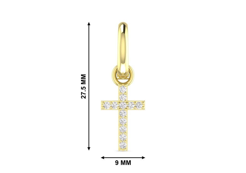 Cross Drop Earrings For Men (1 Pc Only)