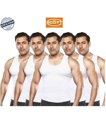 Dixcy White Sleeveless Vests Pack of 5