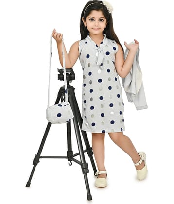 JCT DRESSES Crepe A-line Dress For Girls ( Pack of 1 , Grey )
