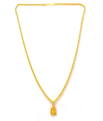 Jewar Mandi Radha Krishna Ji Bansiwala Kanhaiya Gold Plated Locket/Pendant with Rope/Rassi Chain Daily use for Men, Women & Girls, Boys