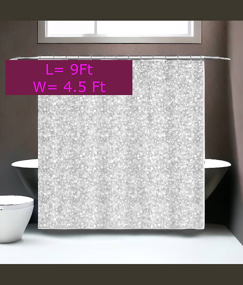 mopak decor White PVC Shower Curtain ( Set of 1 )