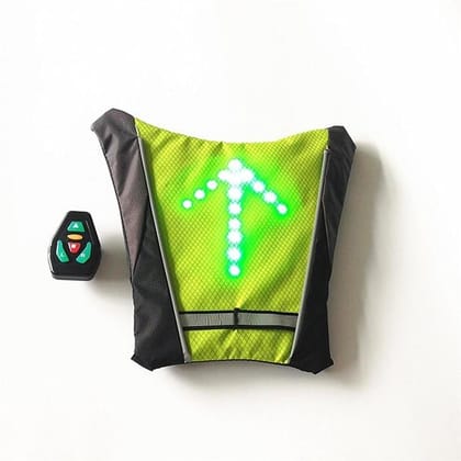 LED Turn Signal Vest - Wireless Cycling Reflective Vest-Green