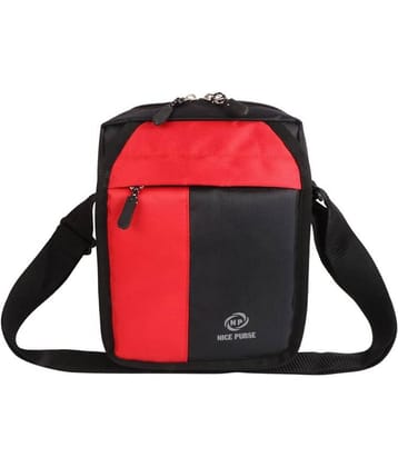 Nice Purse Red Colorblocked Messenger Bag