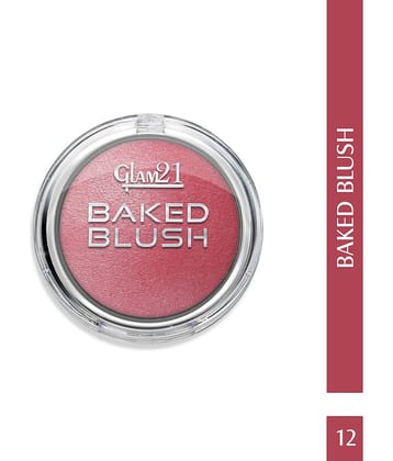 Glam21 Baked Blusher Highly Pigmented Formula Long-lasting Illuminating Texture 6gm Shade-12