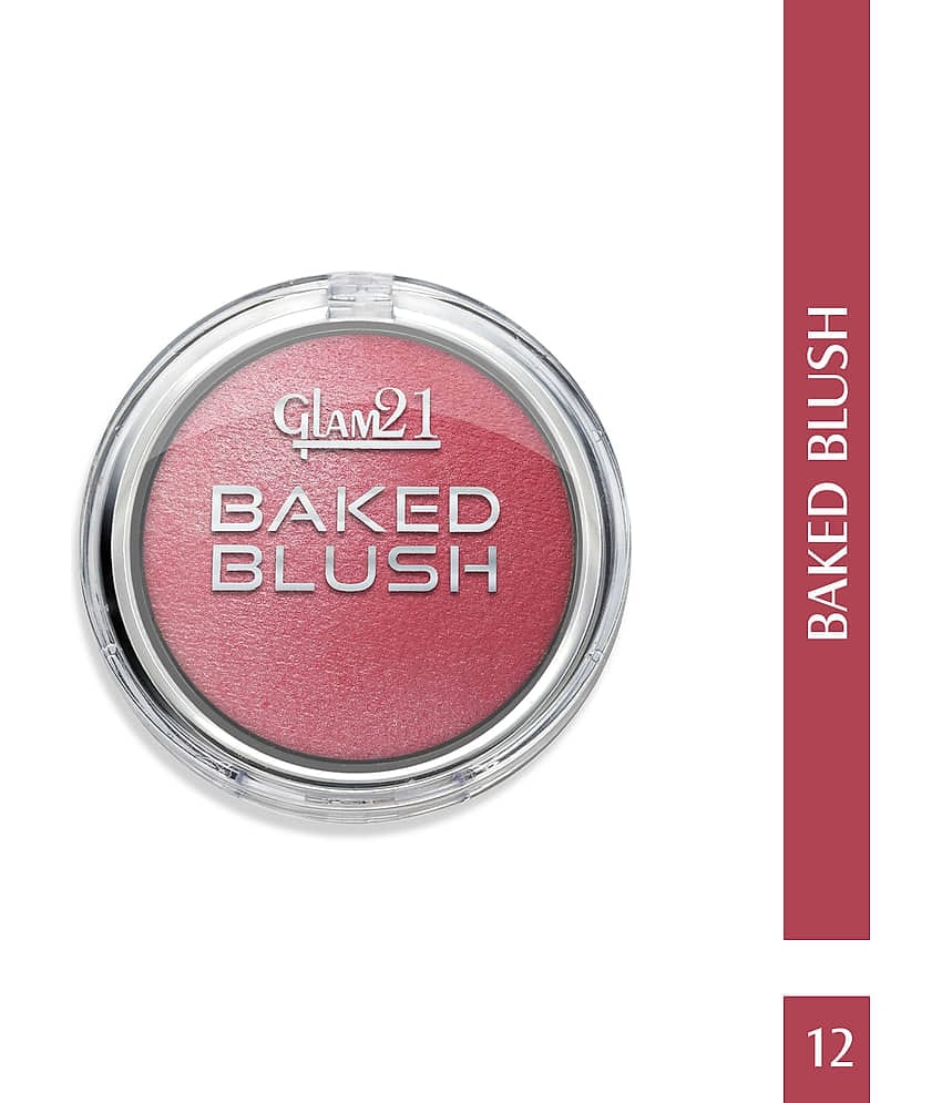 Glam21 Baked Blusher Highly Pigmented Formula Long-lasting Illuminating Texture 6gm Shade-12